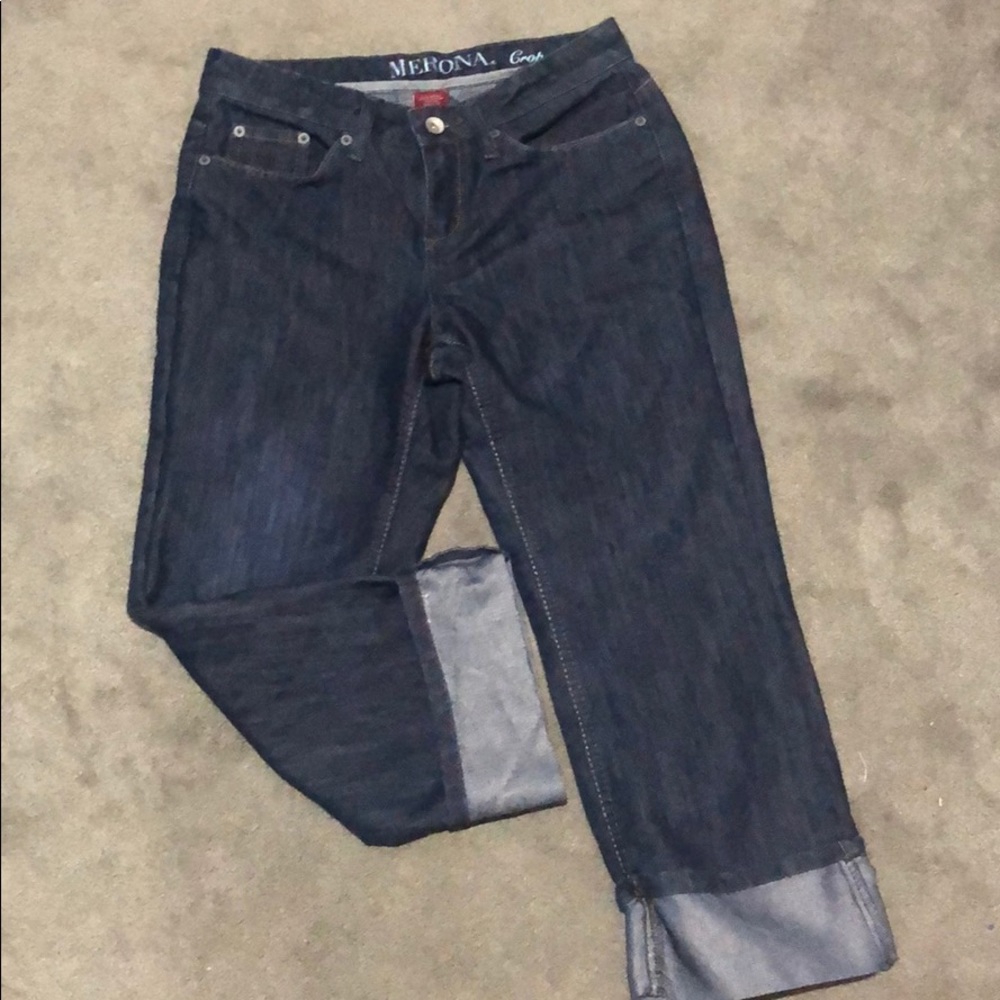 NWOT Merona crop jeans. Size 2R, Fit 1. Dark wash